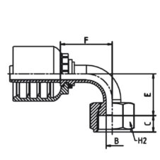 Nuvo, ORFS Insert, 9/16 in Female ORFS, 3/8 in Crimp, -06 Hose Dash Size, 90° Swept